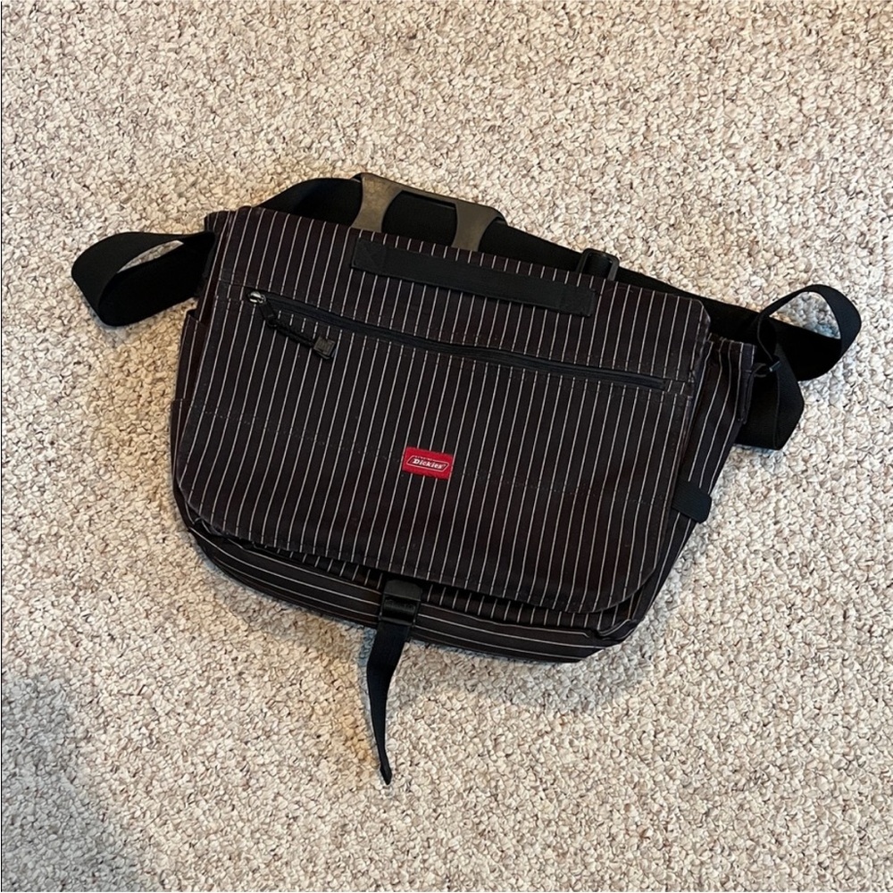 Dickies Black and White Striped laptop Bag